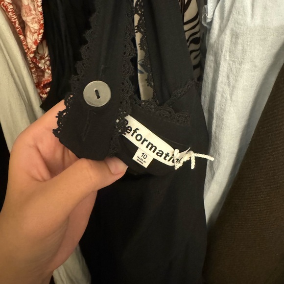 Reformation Hedda Dress in Black NWT Sz 10 - Picture 12 of 13